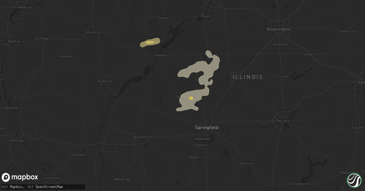 Hail map in Petersburg, IL on June 25, 2024