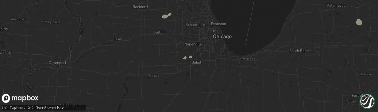 Hail map in Plainfield, IL on June 25, 2024