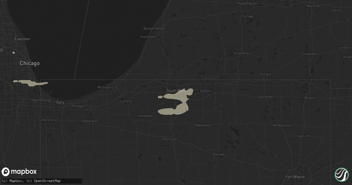 Hail map in South Bend, IN on June 25, 2024