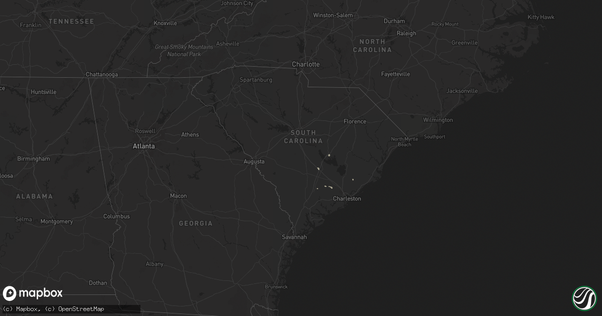 Hail map in South Carolina on June 25, 2024