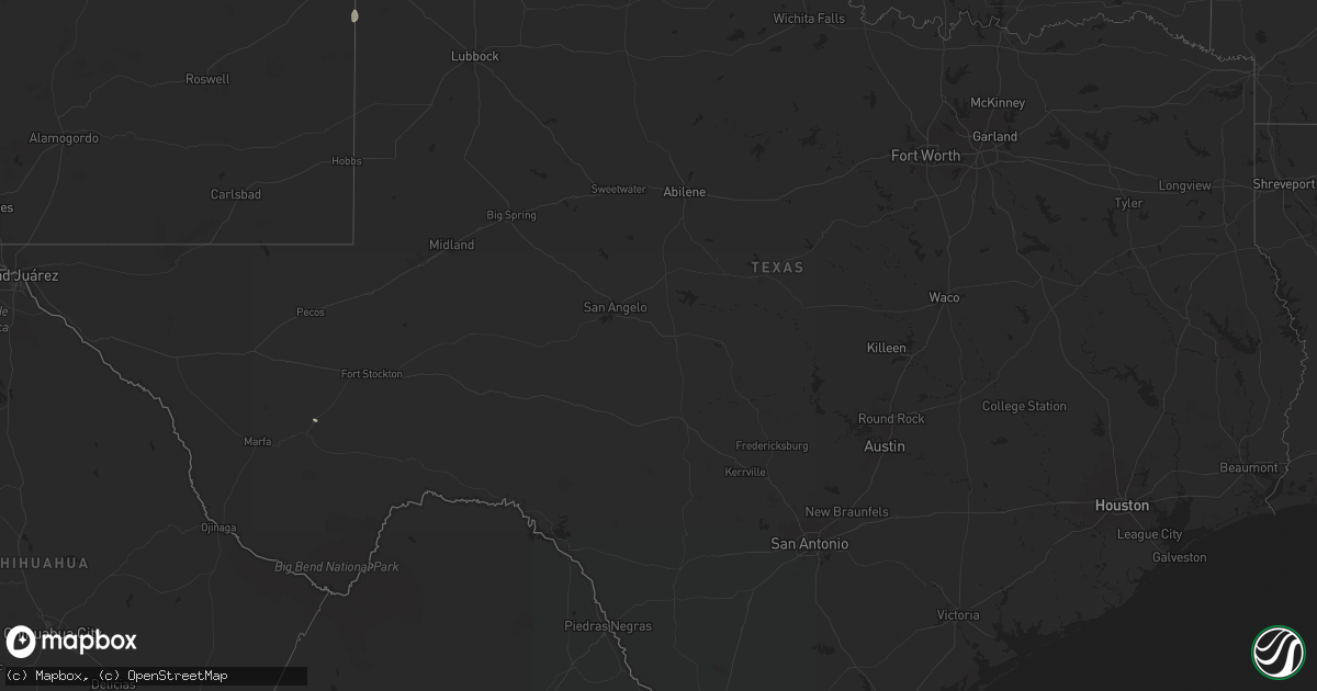 Hail map in Texas on June 25, 2024