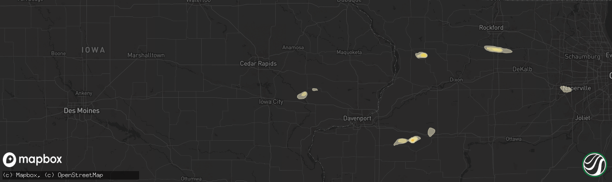 Hail map in Tipton, IA on June 25, 2024
