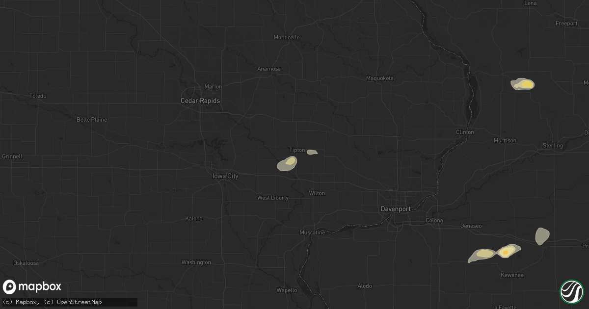 Hail map in Tipton, IA on June 25, 2024
