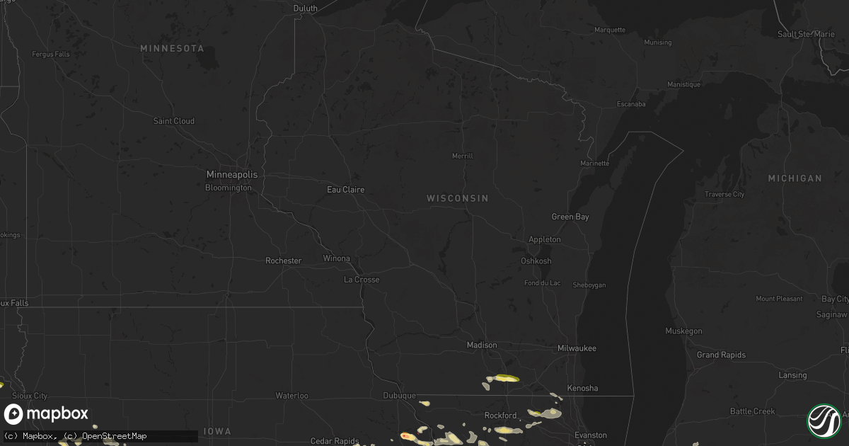 Hail map in Wisconsin on June 25, 2024