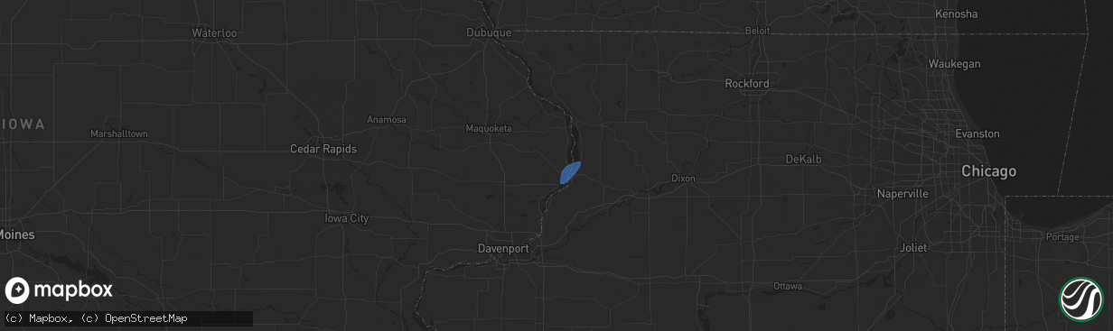 Hail map in Clinton, IA on June 25, 2025