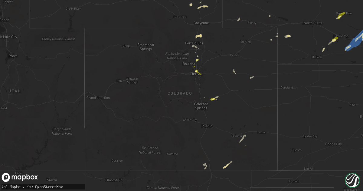 Hail map in Colorado on June 25, 2025