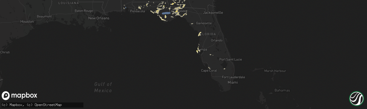 Hail map in Florida on June 25, 2025