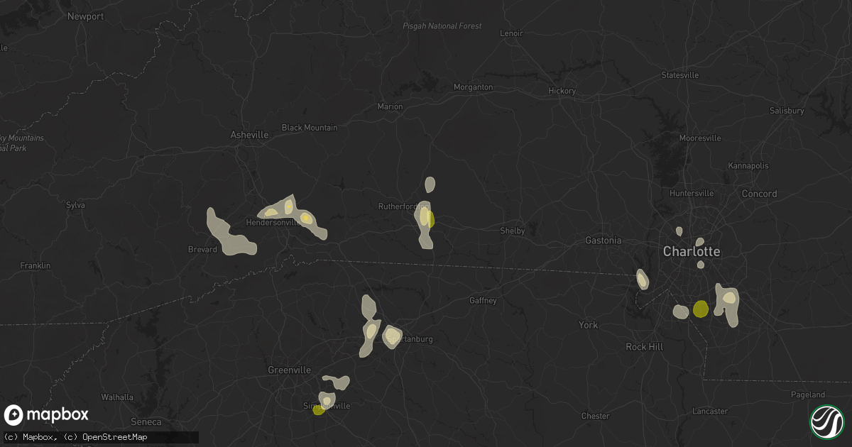 Hail map in Forest City, NC on June 25, 2025
