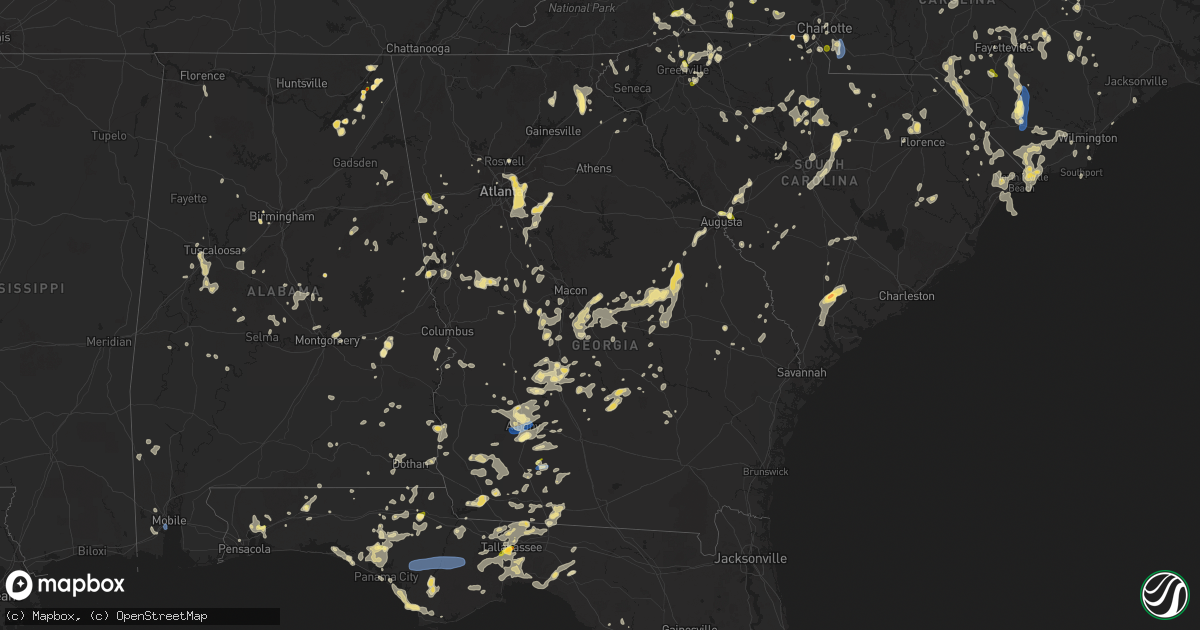 Hail map in Georgia on June 25, 2025