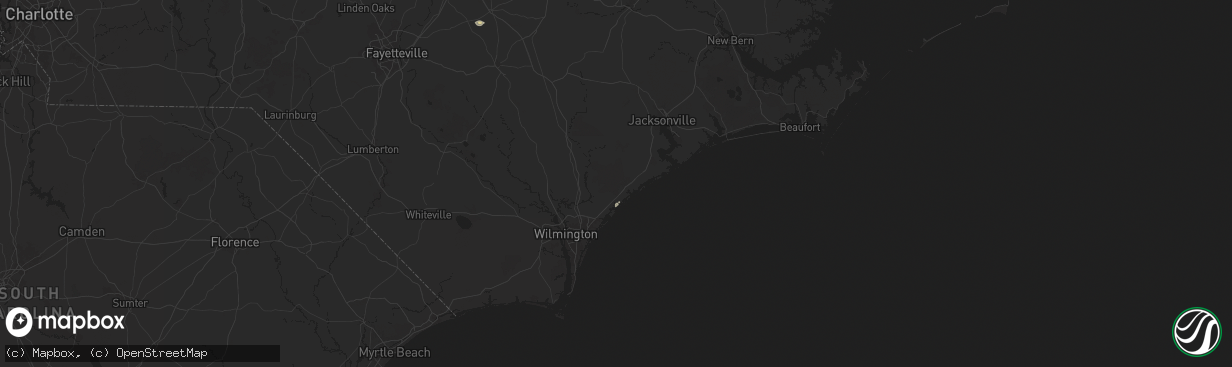 Hail map in Hampstead, NC on June 25, 2025