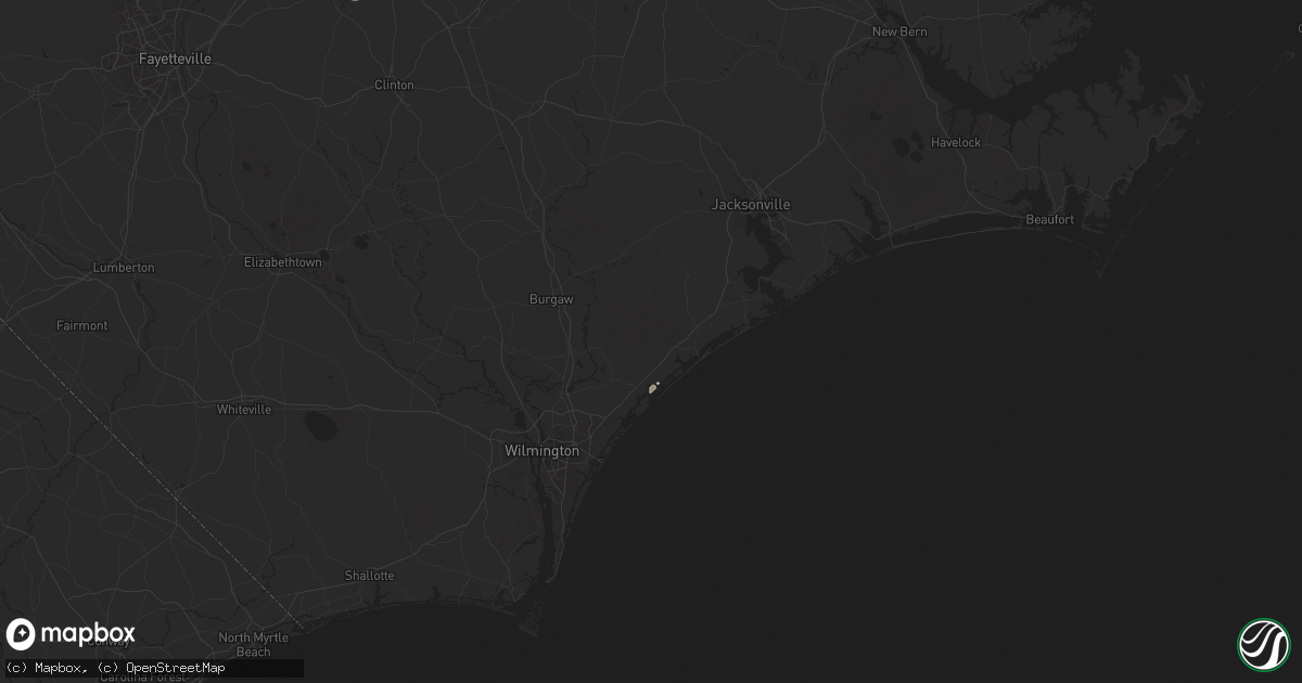 Hail map in Hampstead, NC on June 25, 2025
