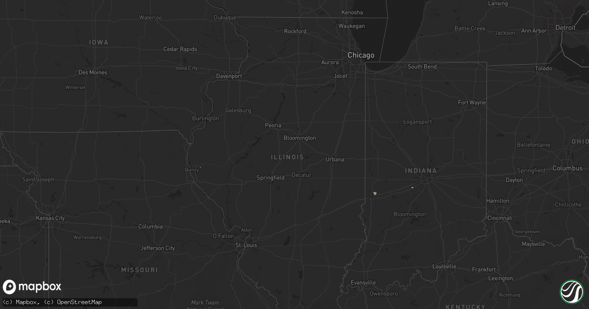 Hail map in Illinois on June 25, 2025