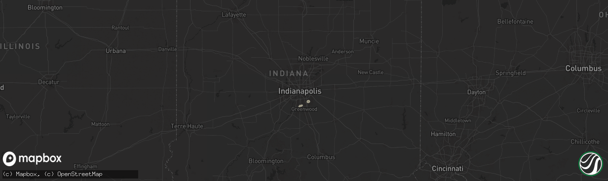 Hail map in Indianapolis, IN on June 25, 2025