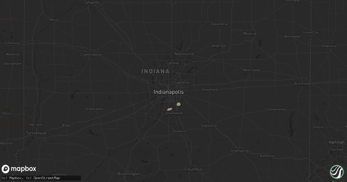 Hail map in Indianapolis, IN on June 25, 2025