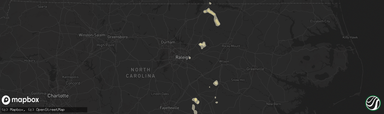 Hail map in Knightdale, NC on June 25, 2025