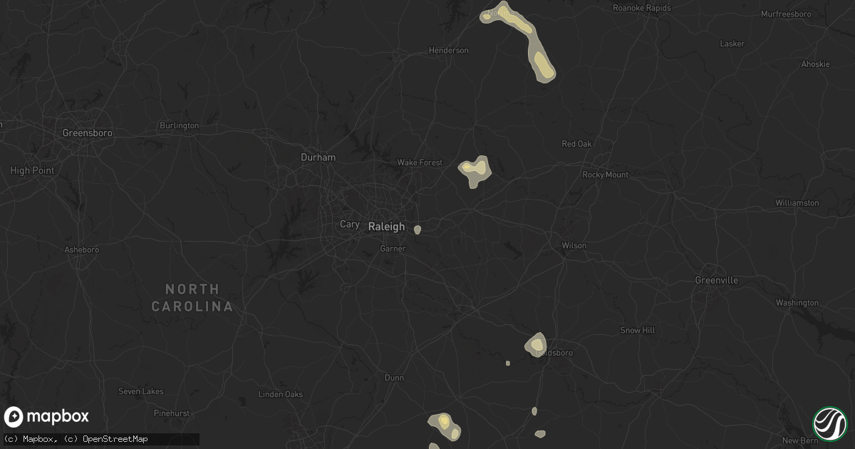 Hail map in Knightdale, NC on June 25, 2025
