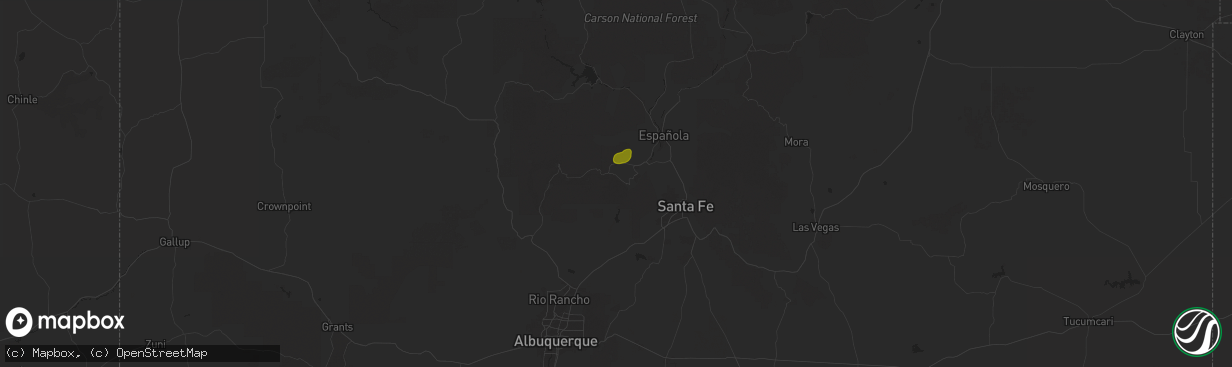 Hail map in Los Alamos, NM on June 25, 2025