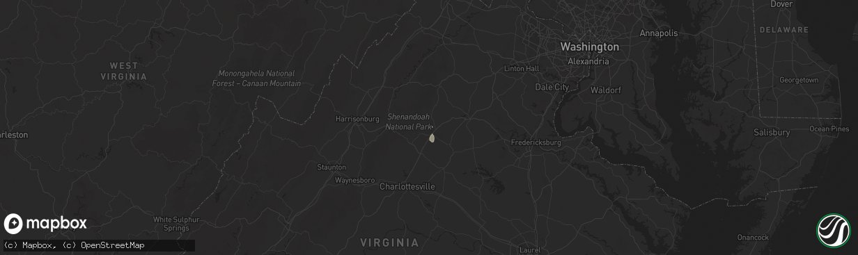 Hail map in Madison, VA on June 25, 2025