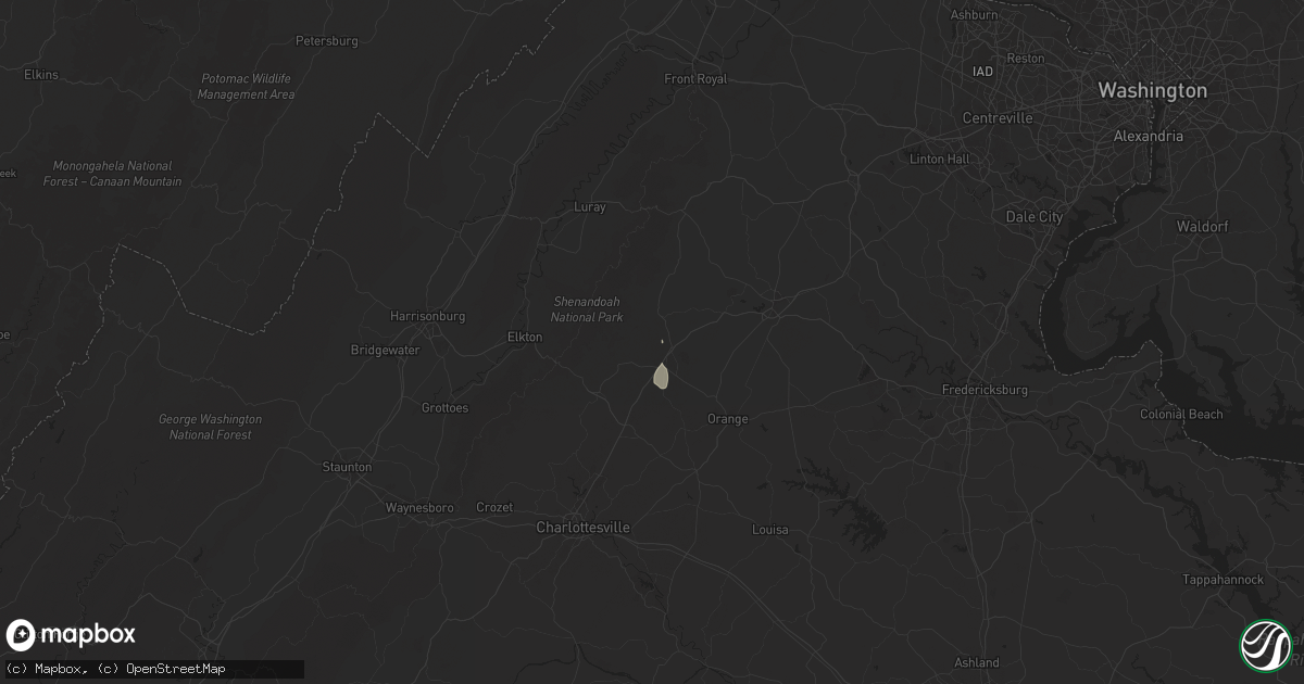 Hail map in Madison, VA on June 25, 2025