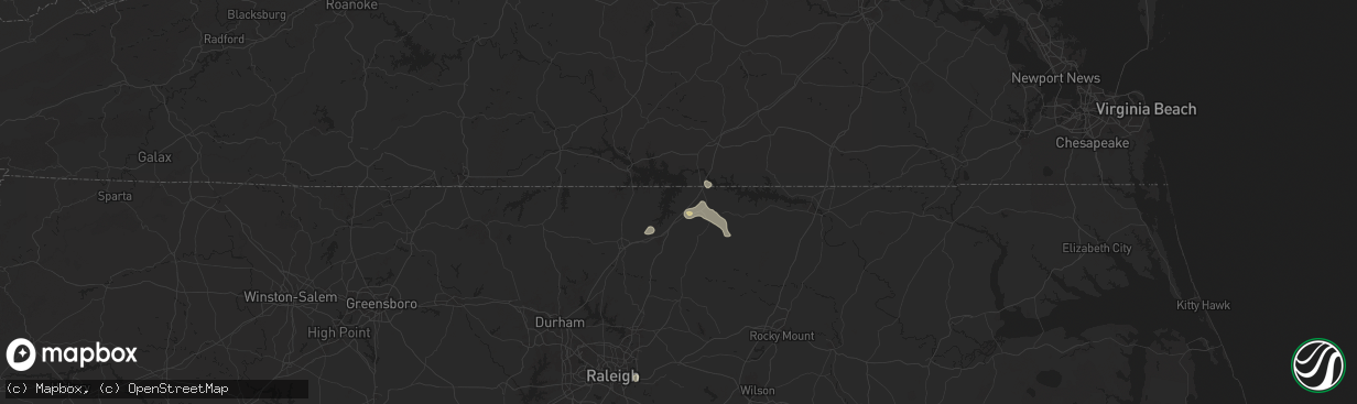 Hail map in Manson, NC on June 25, 2025