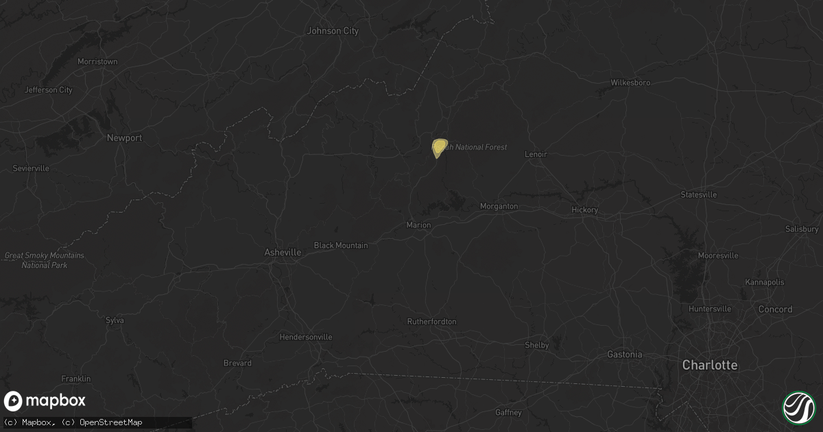 Hail map in Marion, NC on June 25, 2025