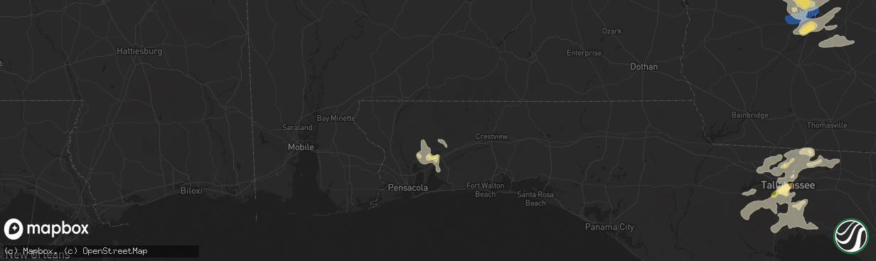 Hail map in Milton, FL on June 25, 2025
