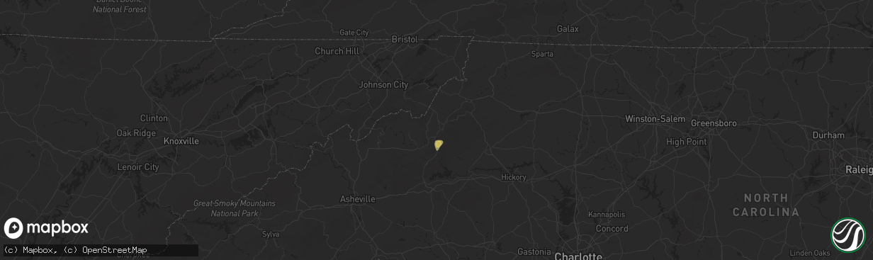 Hail map in Newland, NC on June 25, 2025
