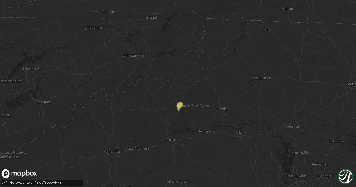 Hail map in Newland, NC on June 25, 2025