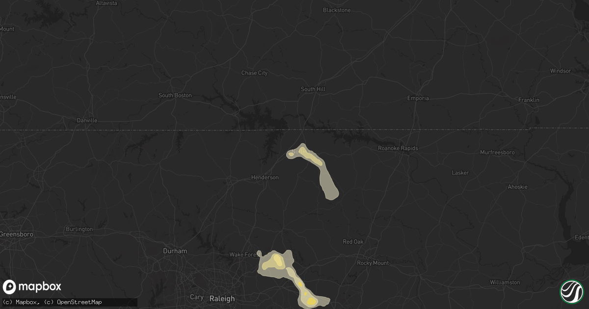 Hail map in Norlina, NC on June 25, 2025