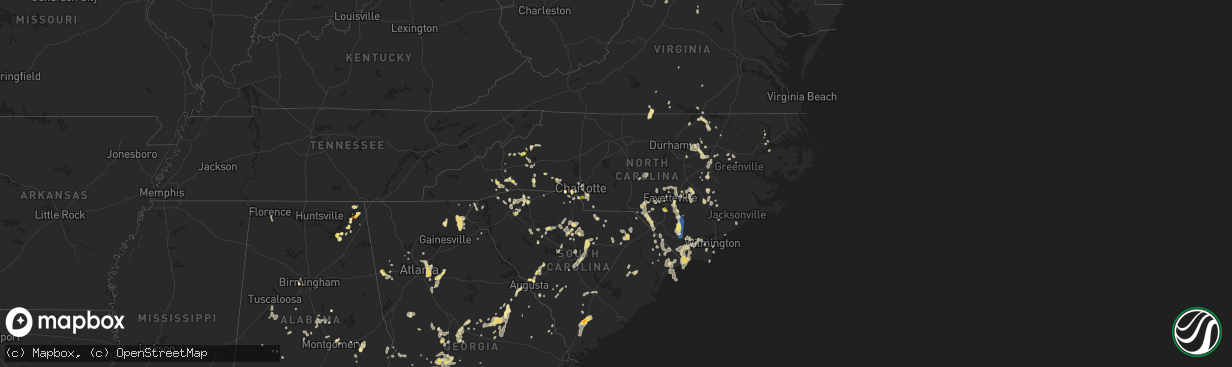 Hail map in North Carolina on June 25, 2025