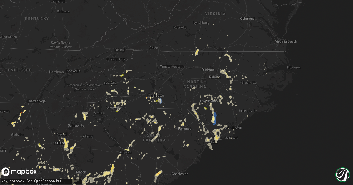 Hail map in North Carolina on June 25, 2025