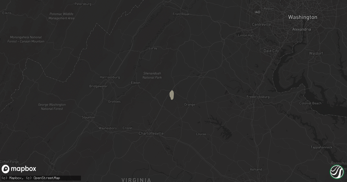 Hail map in Pratts, VA on June 25, 2025