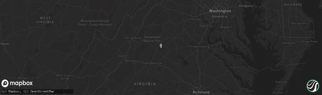 Hail map in Rochelle, VA on June 25, 2025