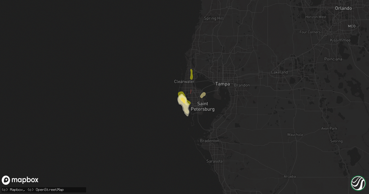 Hail map in Seminole, FL on June 25, 2025