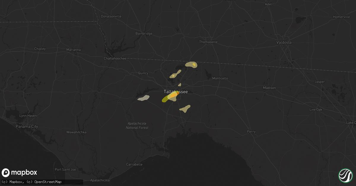 Hail map in Tallahassee, FL on June 25, 2025