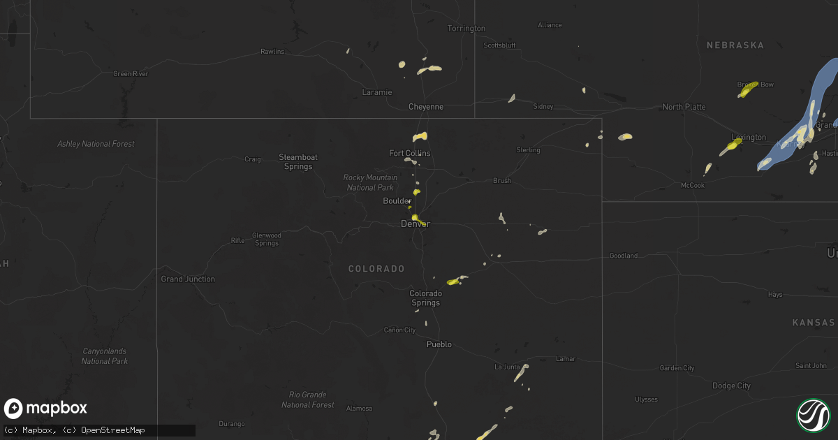 Hail map on June 25, 2025