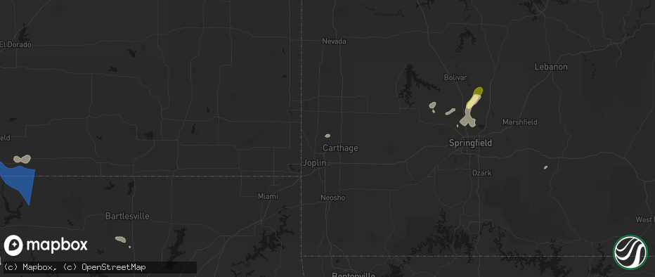 Hail map in Alba, MO on June 25, 2026