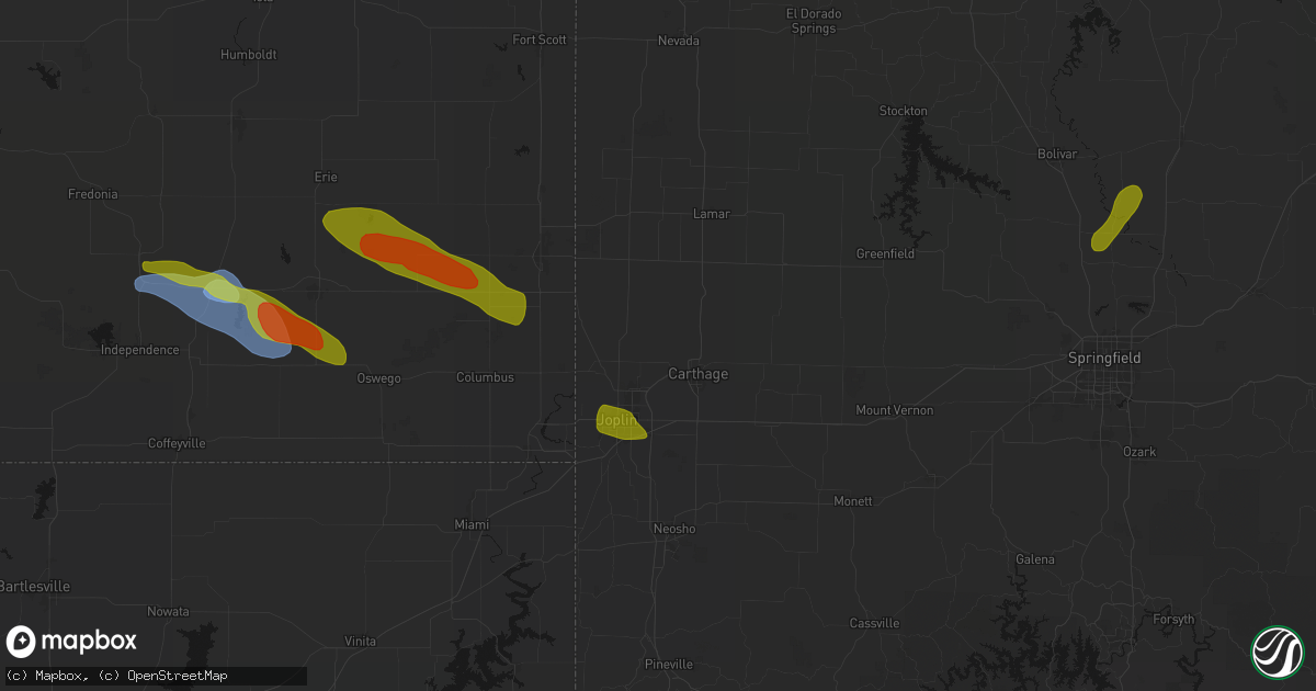 Hail map in Alba, MO on June 25, 2026