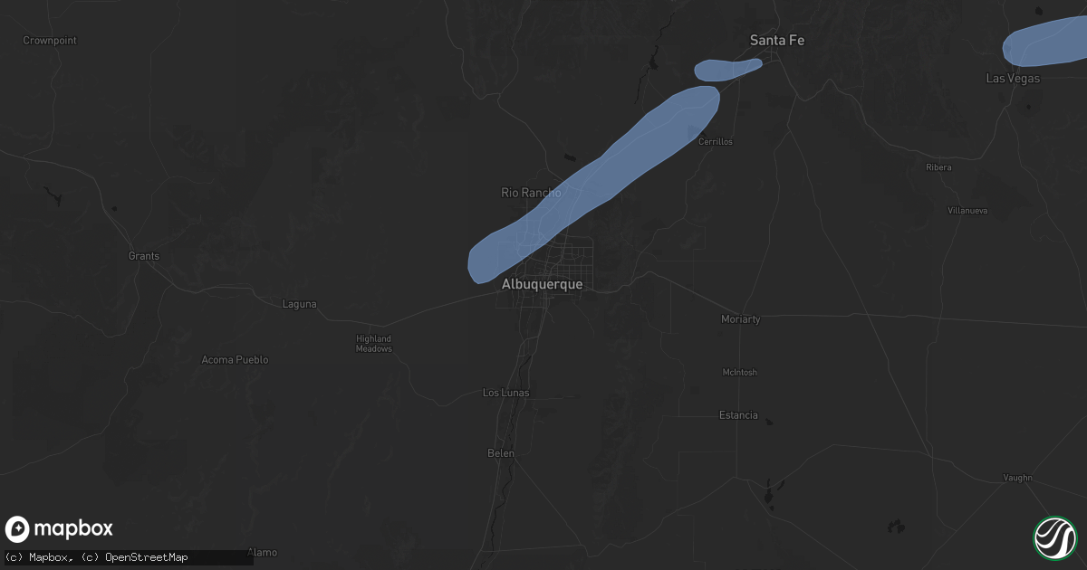 Hail map in Albuquerque, NM on June 25, 2026
