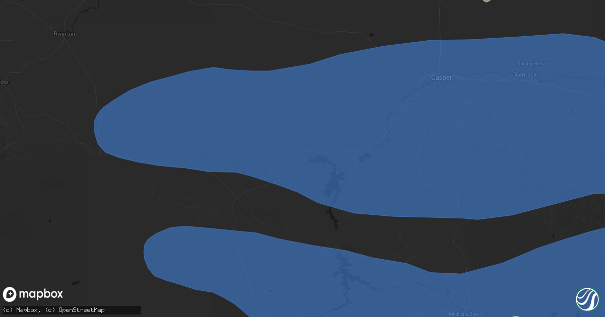 Hail map in Alcova, WY on June 25, 2026