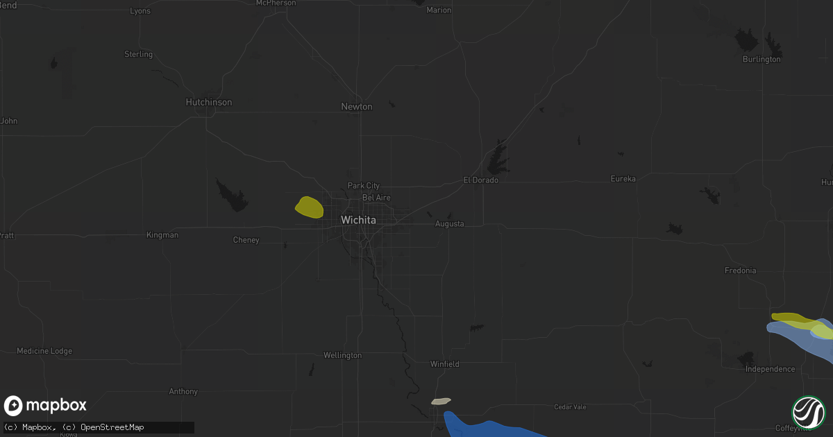 Hail map in Andover, KS on June 25, 2026