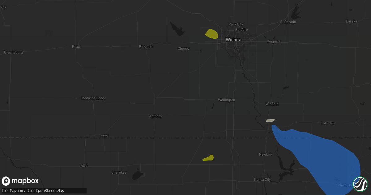 Hail map in Argonia, KS on June 25, 2026