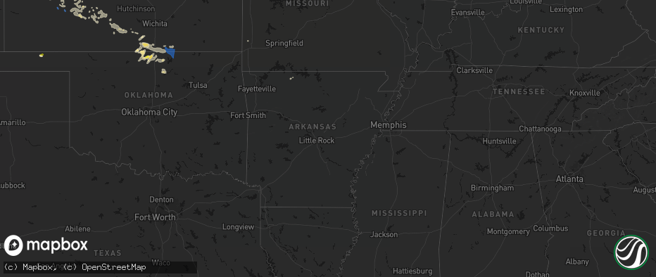 Hail map in Arkansas on June 25, 2026