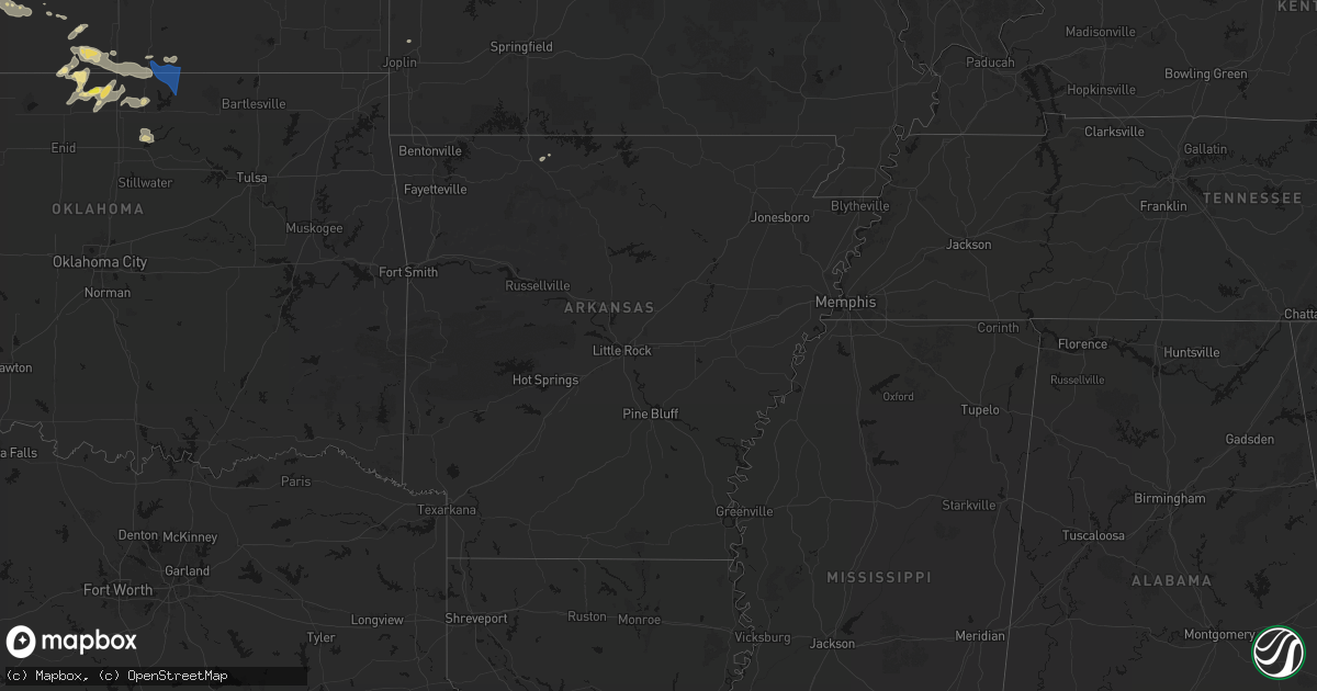 Hail map in Arkansas on June 25, 2026