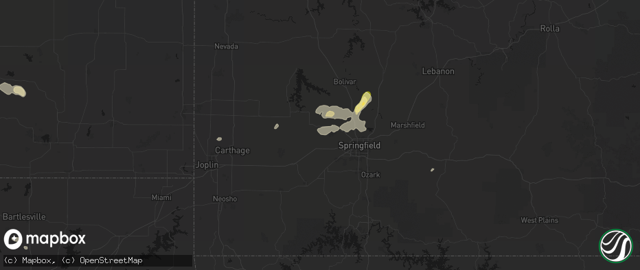 Hail map in Ash Grove, MO on June 25, 2026
