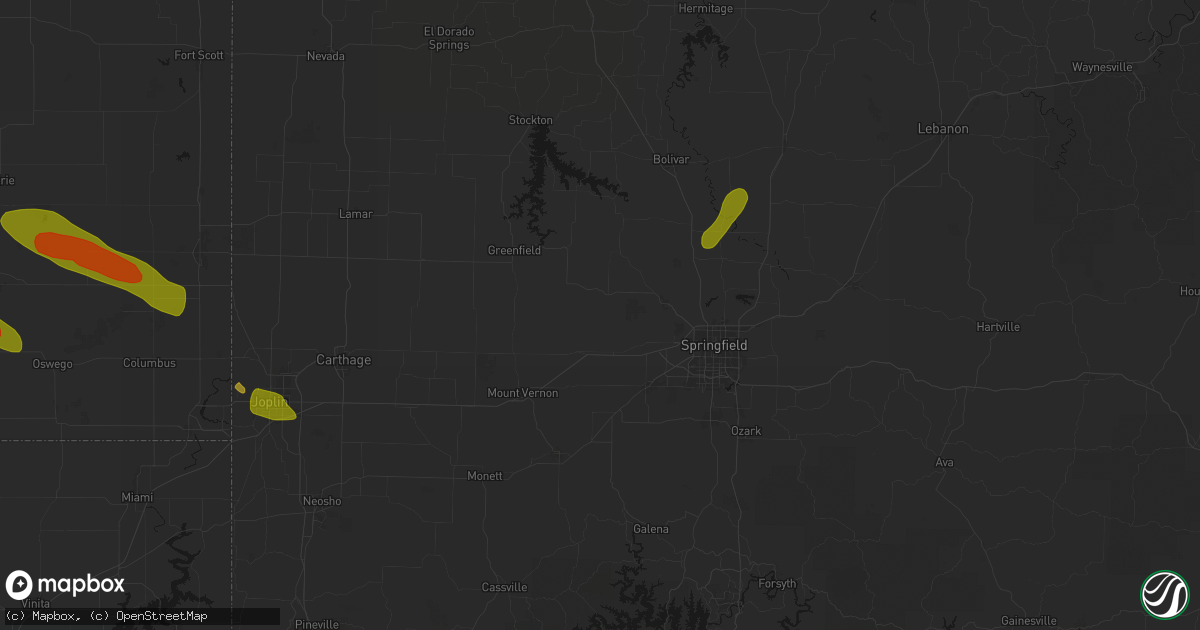 Hail map in Ash Grove, MO on June 25, 2026