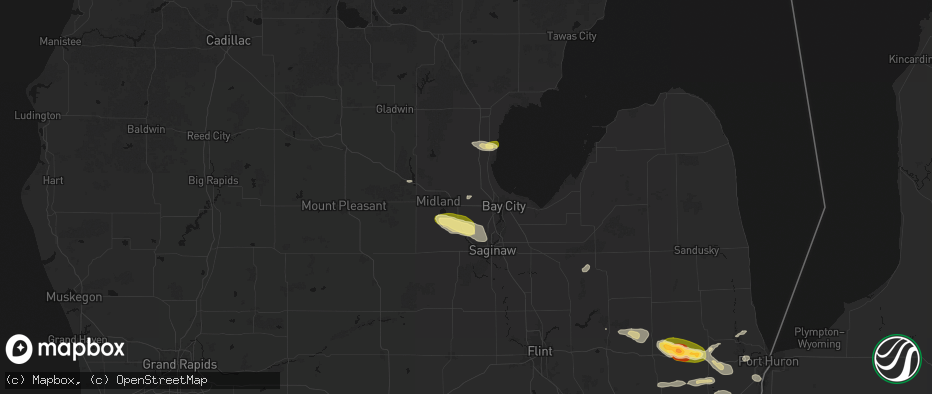 Hail map in Auburn, MI on June 25, 2026