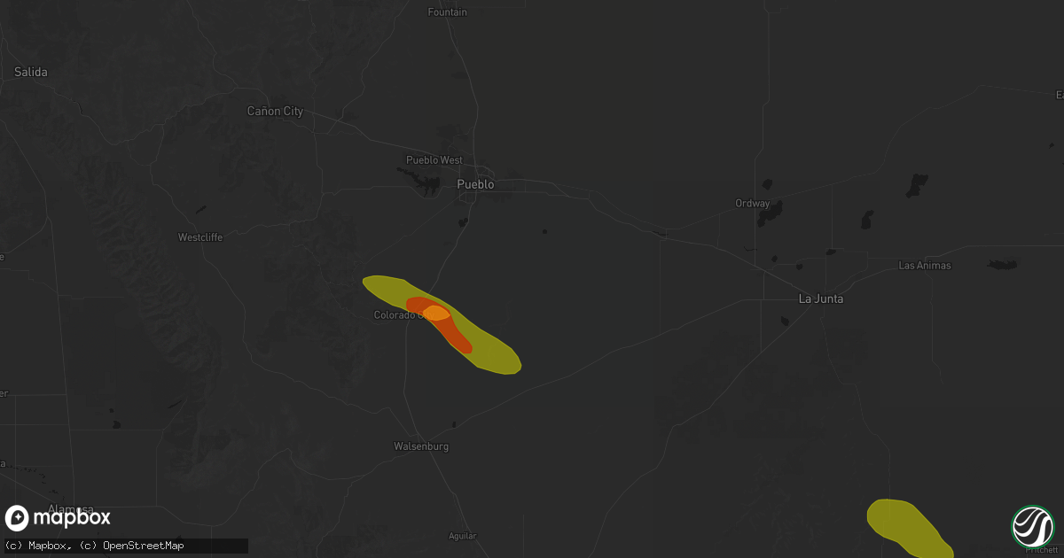Hail map in Avondale, CO on June 25, 2026