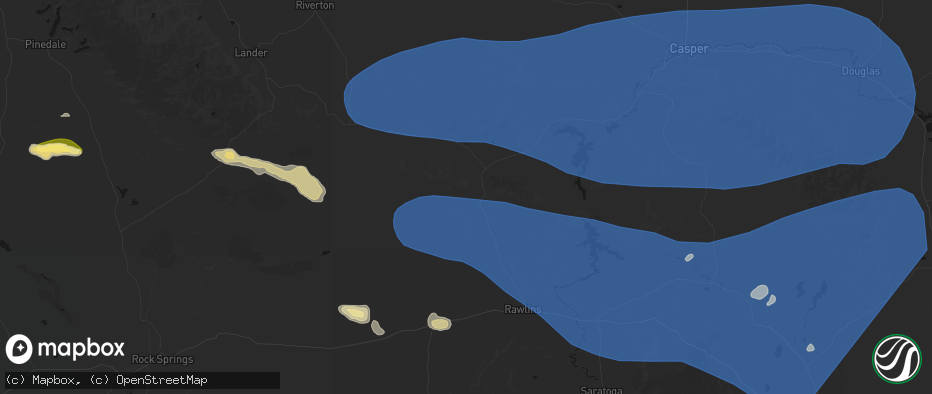 Hail map in Bairoil, WY on June 25, 2026