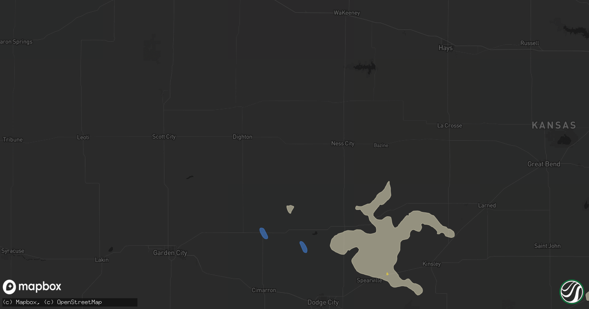 Hail map in Beeler, KS on June 25, 2026